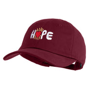Hope Heart Embroidered Unstructured Cotton Twill Cap - Wine OSFM