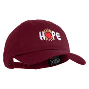 Hope Heart Embroidered Unstructured Cotton Twill Cap - Wine OSFM