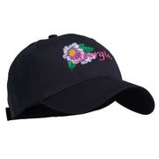 USA State Georgia Flower Embroidered Organic Cotton Cap