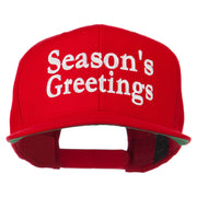 Seasons Greetings Embroidered Snapback Cap