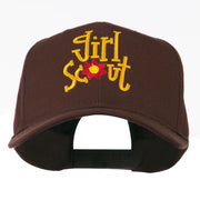 Girls Scout with Flower Embroidered Cap