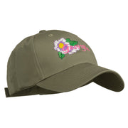 USA State Georgia Flower Embroidered Organic Cotton Cap