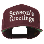 Seasons Greetings Embroidered Snapback Cap