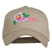 USA State Georgia Flower Embroidered Organic Cotton Cap