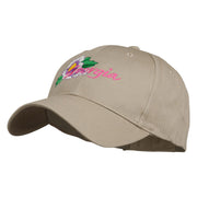 USA State Georgia Flower Embroidered Organic Cotton Cap