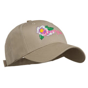 USA State Georgia Flower Embroidered Organic Cotton Cap