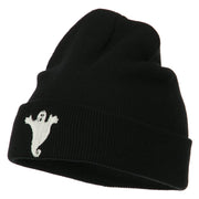 Halloween Spooky Ghost Embroidered Long Beanie