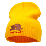 Give Thanks Embroidered Knitted Long Beanie