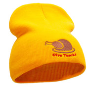 Give Thanks Embroidered Knitted Long Beanie