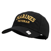 Marines Veteran Embroidered 6 Panel Unstructured Cotton Twill Cap Made in USA - Black OSFM