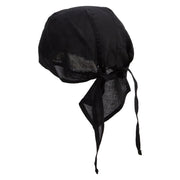 American Military Rope Icon Embroidered Cotton Poplin Biker Style Head Wrap - Black OSFM