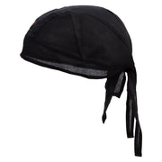 American Military Rope Icon Embroidered Cotton Poplin Biker Style Head Wrap - Black OSFM