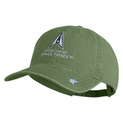US Space Force with Delta Embroidered Pigment Dyed Cap - Olive OSFM