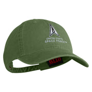 US Space Force with Delta Embroidered Pigment Dyed Cap - Olive OSFM