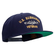 Licensed US Submarine Veteran Embroidered Wool Blend Prostyle Snapback Cap - Navy OSFM