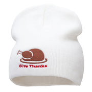 Give Thanks Embroidered Knitted Long Beanie