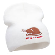 Give Thanks Embroidered Knitted Long Beanie