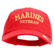 Marines Veteran Embroidered 6 Panel Unstructured Cotton Twill Cap Made in USA - Red OSFM