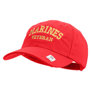 Marines Veteran Embroidered 6 Panel Unstructured Cotton Twill Cap Made in USA - Red OSFM