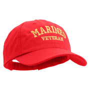 Marines Veteran Embroidered 6 Panel Unstructured Cotton Twill Cap Made in USA - Red OSFM