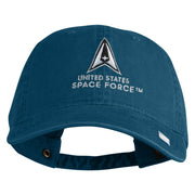 US Space Force with Delta Embroidered Pigment Dyed Cap - Navy OSFM