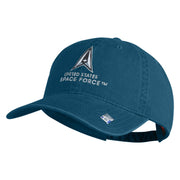 US Space Force with Delta Embroidered Pigment Dyed Cap - Navy OSFM
