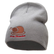 Give Thanks Embroidered Knitted Long Beanie