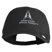 US Space Force with Delta Embroidered Pigment Dyed Cap - Black OSFM
