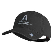 US Space Force with Delta Embroidered Pigment Dyed Cap - Black OSFM