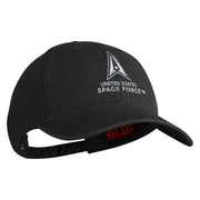 US Space Force with Delta Embroidered Pigment Dyed Cap - Black OSFM
