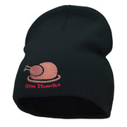 Give Thanks Embroidered Knitted Long Beanie