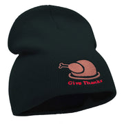 Give Thanks Embroidered Knitted Long Beanie