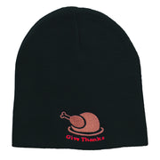 Give Thanks Embroidered Knitted Long Beanie