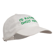 I'd Rather Be Ghost Hunting Embroidered Washed Cap