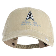 US Space Force with Delta Embroidered Pigment Dyed Cap - Khaki OSFM
