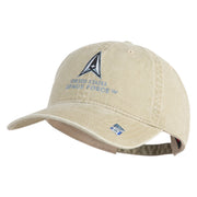 US Space Force with Delta Embroidered Pigment Dyed Cap - Khaki OSFM