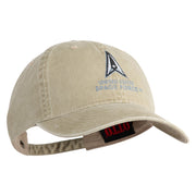 US Space Force with Delta Embroidered Pigment Dyed Cap - Khaki OSFM