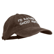 I'd Rather Be Ghost Hunting Embroidered Washed Cap