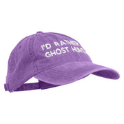 I'd Rather Be Ghost Hunting Embroidered Washed Cap