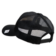 Marines Veteran Embroidered 6 Panel Structured Cotton Twill Mesh Cap Made in USA - Black OSFM