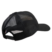 Marines Veteran Embroidered 6 Panel Structured Cotton Twill Mesh Cap Made in USA - Black OSFM