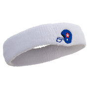 American Independence Day Helmet Embroidered Head Band (Terry) - White OSFM