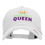 Mardi Gras Queen Embroidered Unstructured Cotton Twill Washed Cap