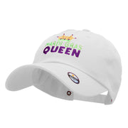 Mardi Gras Queen Embroidered Unstructured Cotton Twill Washed Cap