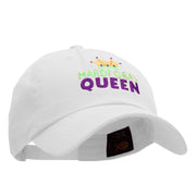 Mardi Gras Queen Embroidered Unstructured Cotton Twill Washed Cap