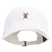 Rhino Beetle Symbol Embroidered Dad Style Unstructured Low Profile 6 panel Cotton Cap - White OSFM