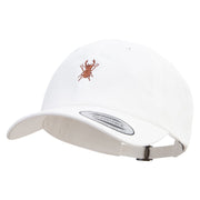 Rhino Beetle Symbol Embroidered Dad Style Unstructured Low Profile 6 panel Cotton Cap - White OSFM