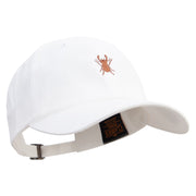 Rhino Beetle Symbol Embroidered Dad Style Unstructured Low Profile 6 panel Cotton Cap - White OSFM