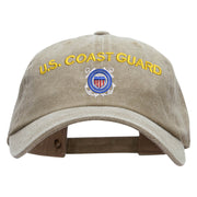 US Coast Guard Logo Embroidered Washed Cotton Twill Cap