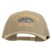 Licensed US Submarine Veteran Embroidered Retro Trucker Cap - Khaki OSFM